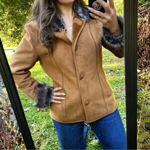 Regent Park Vintage Faux Leather and Suede Jacket Size Medium